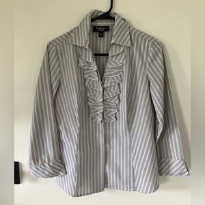 Striped Ruffle Blouse, Women’s S, EUC
